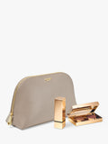 Aspinal of London makeup case taupe leather (British brand)