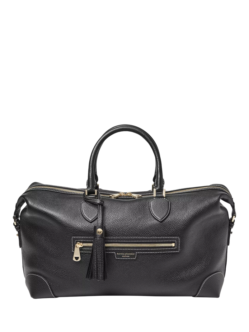 Aspinal of London Hudson bag in black pebble leather, UK version