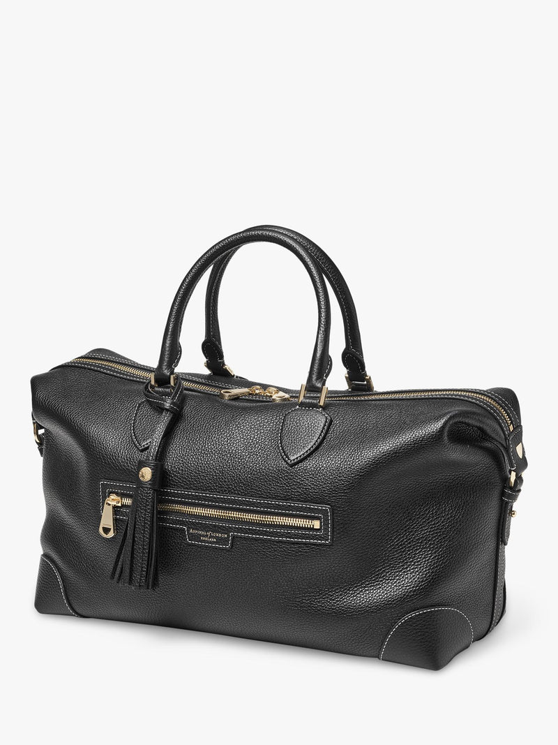Aspinal of London Hudson bag in black pebble leather, UK version