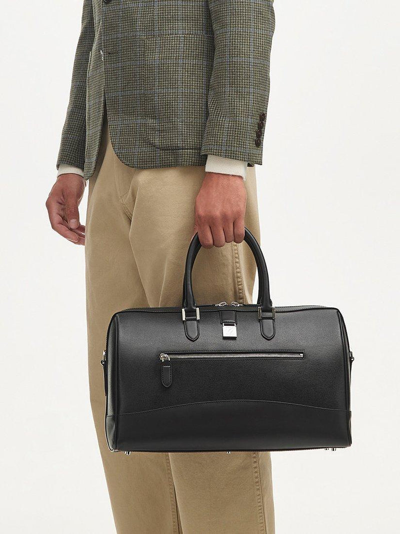 Aspinal of London Hudson bag in black pebble leather, UK version