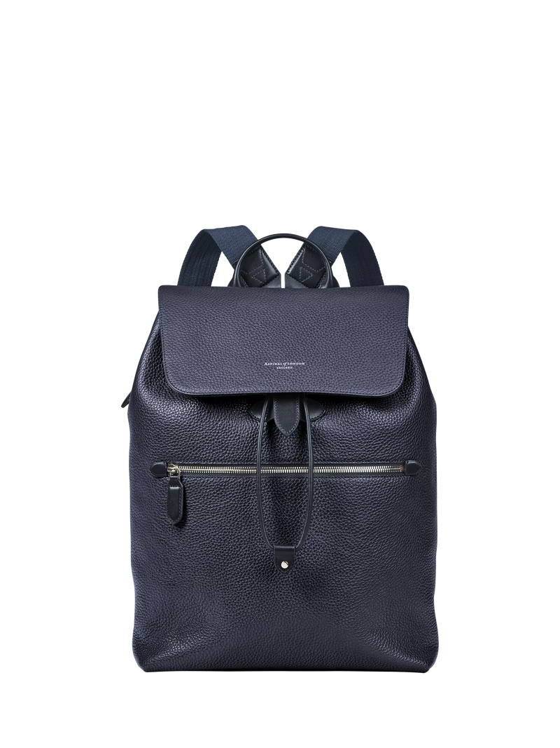 Aspinal of London Reporter Leather Backpack Navy, UK version