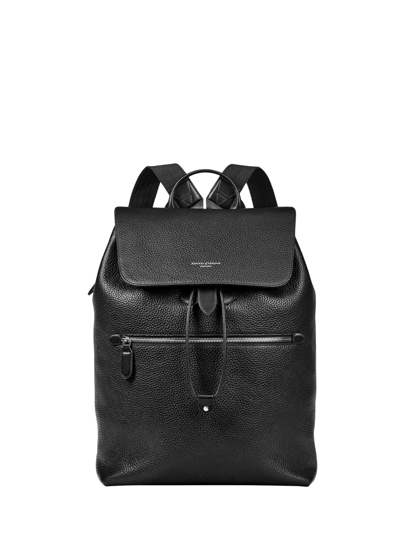 Aspinal of London Reporter leather backpack black, imported from the UK