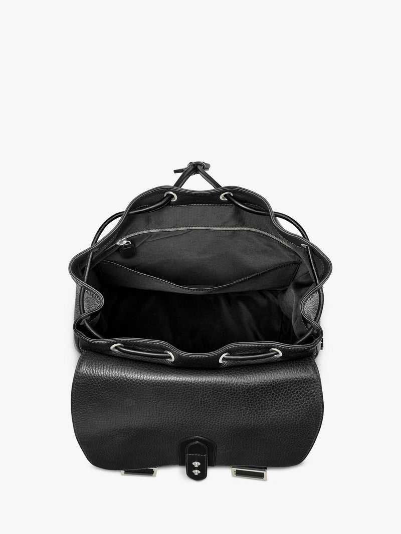 Aspinal of London Reporter leather backpack black, imported from the UK