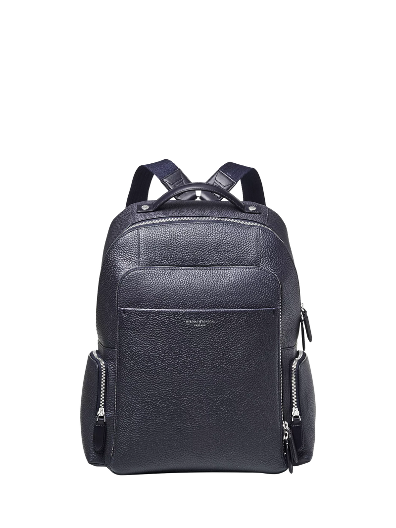 Rucksack Aspinal of London Reporter Zip aus genarbtem Leder