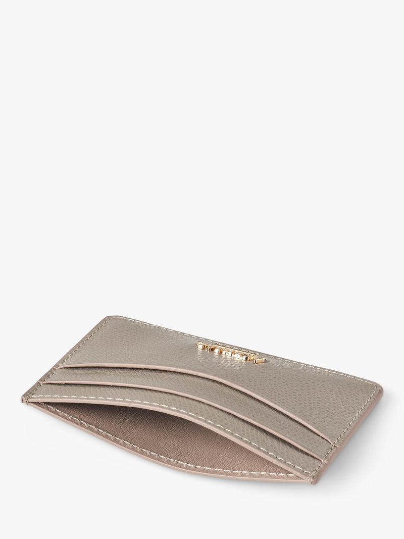 Aspinal of London leather slim credit card case taupe, UK version