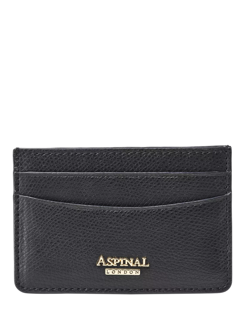 Aspinal of London leather slim credit card case black, imported from the UK