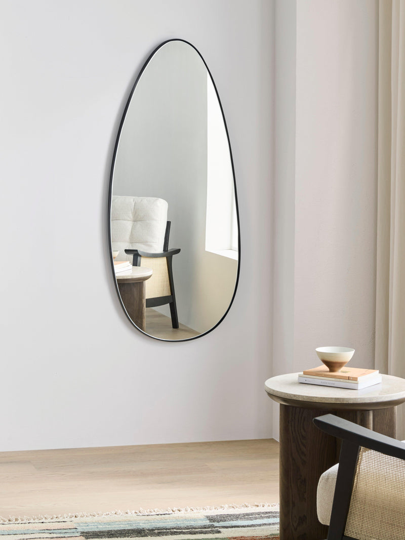 John Lewis teardrop wall mirror black 120x55cm, imported from the UK