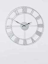 John Lewis John Lewis Roman Numeral Skeleton Wall Clock 60cm Silver/Black- Buy online at McGrocer