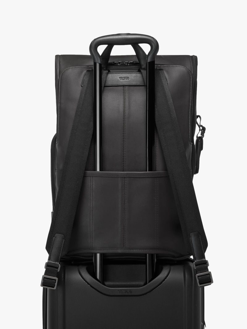 TUMI Osborn Roll Top Backpack in Espresso Brown Bombe, imported from the UK