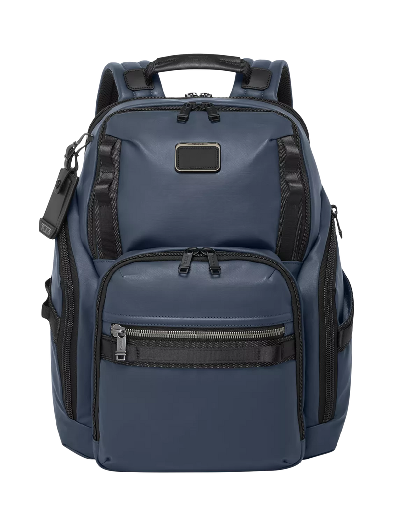 TUMI Search Backpack navy coated canvas (British brand)