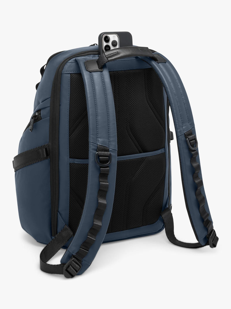 TUMI Search Backpack navy coated canvas (British brand)