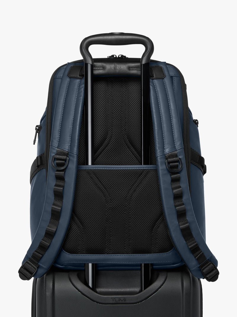 TUMI Search Backpack navy coated canvas (British brand)