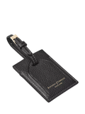 Aspinal of London leather luggage tag black, imported from the UK