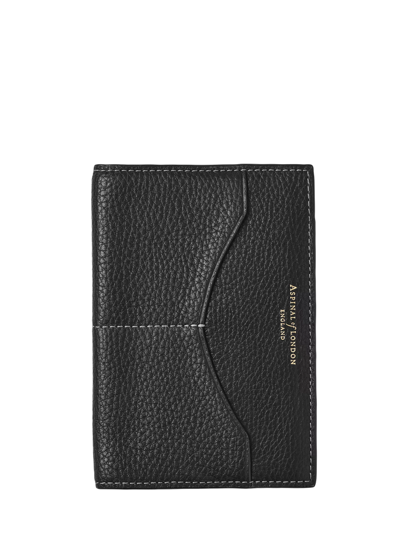 Aspinal of London Hudson black leather passport cover (British brand)