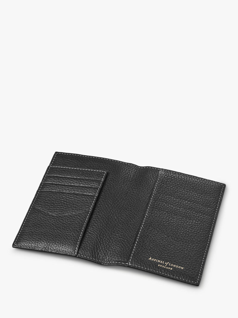 Aspinal of London Hudson black leather passport cover (British brand)