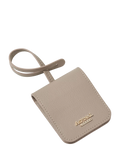 Aspinal of London taupe leather luggage tag (British brand)