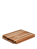 Tramontina teak wood slicing board with juice grooves - imported from the UK