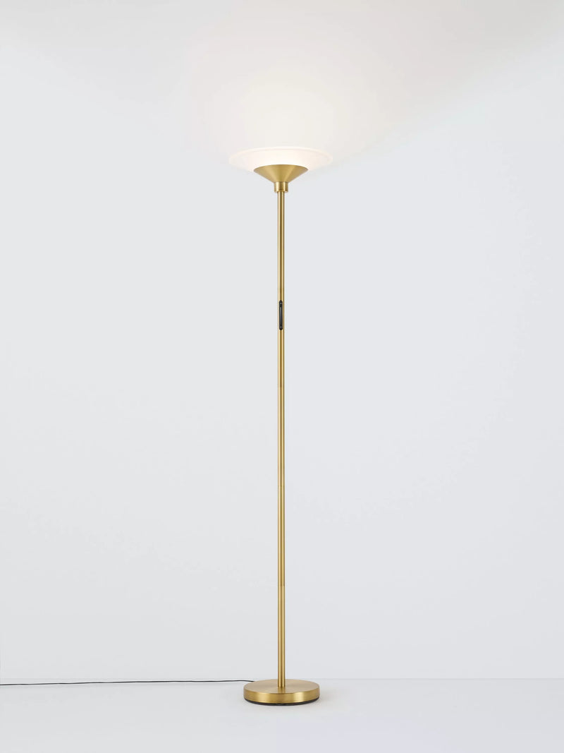 John Lewis LED torchiere floor lamp antique brass, UK version