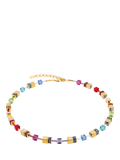 COEUR DE LION Swarovski cube necklace rainbow gold 42cm - British product
