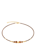COEUR DE LION Wave Cube Necklace Brown Gold, imported from the UK