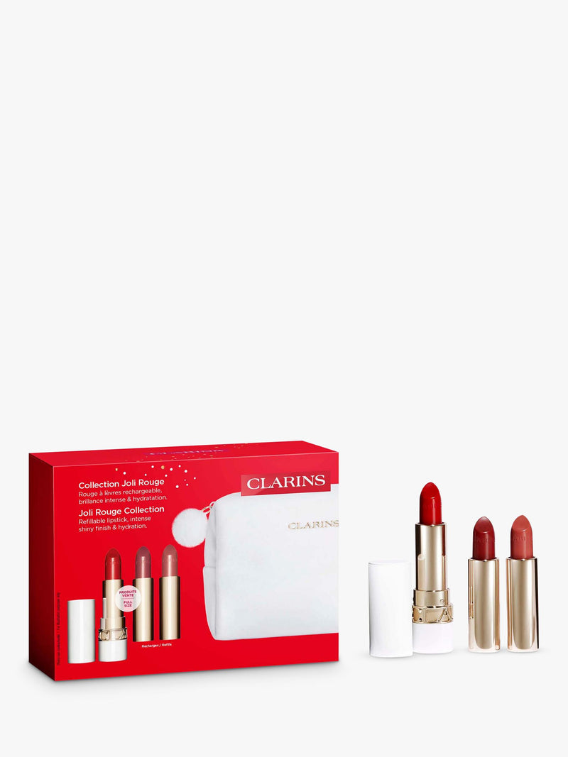 Clarins Joli Rouge refillable lipstick gift set - British product