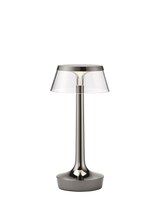John Lewis Flos Philippe Starck Bon Jour Unplugged Rechargeable Cordless Table Lamp, Black Chrome- Buy online at McGrocer