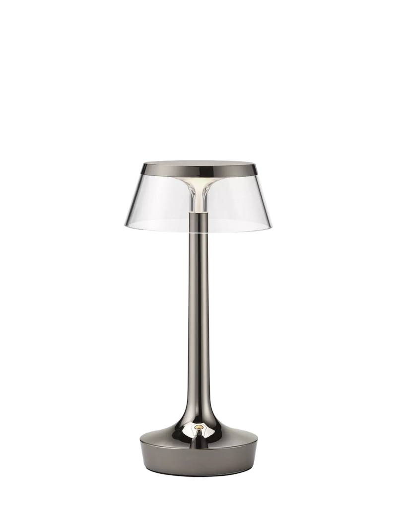 Flos Bon Jour Unplugged black chrome table lamp (British brand)