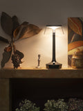 Flos Bon Jour Unplugged black chrome table lamp (British brand)
