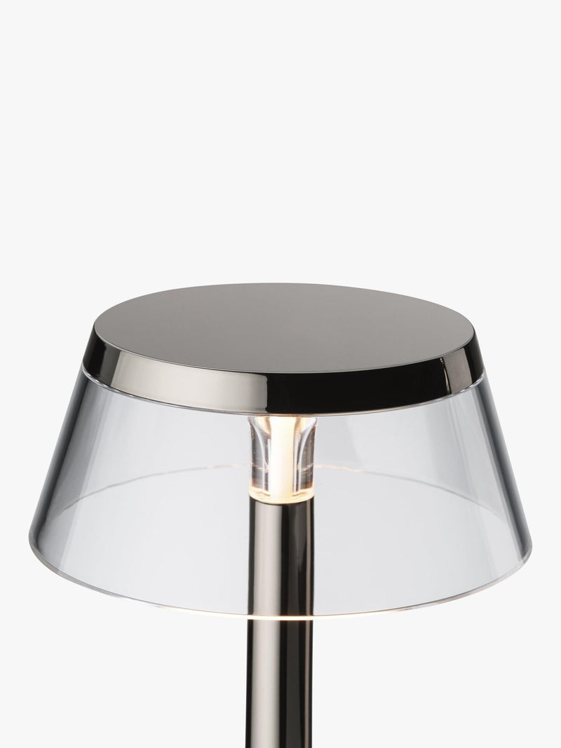 Flos Bon Jour Unplugged black chrome table lamp (British brand)