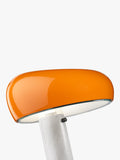 Flos Snoopy orange table lamp with marble base, imported from the UK
