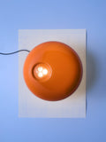 Flos Snoopy orange table lamp with marble base, imported from the UK