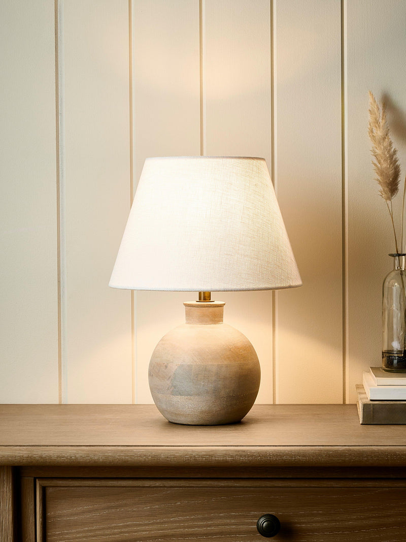John Lewis table lamp base white washed mango wood - British product
