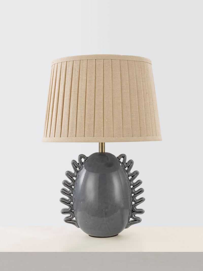 John Lewis ruffle table lamp blue ceramic, imported from the UK