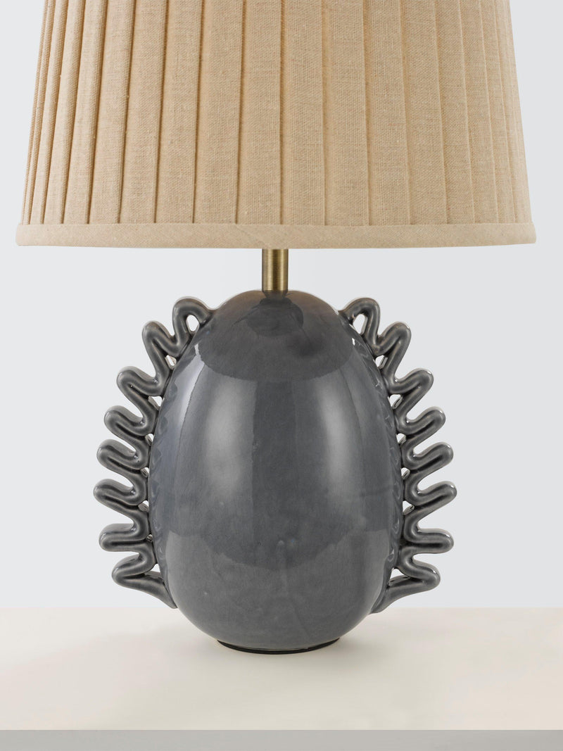John Lewis ruffle table lamp blue ceramic, imported from the UK