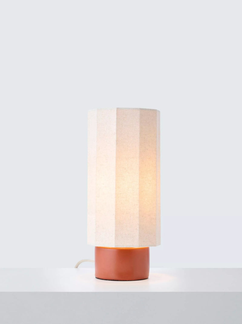 John Lewis Deca ceramic base table lamp with linen shade 31cm - British product