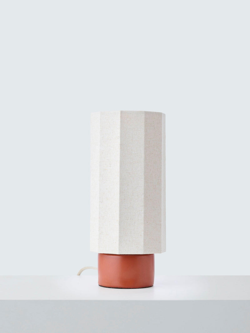 John Lewis Deca ceramic base table lamp with linen shade 31cm - British product