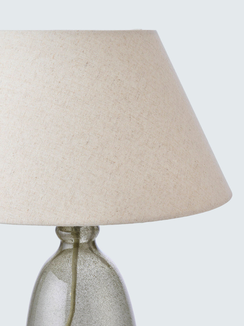 John Lewis bubble glass avocado table lamp with linen shade (British brand)