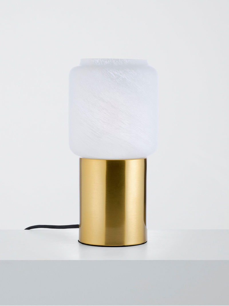 John Lewis Bosa alabaster effect touch table lamp brass - British product