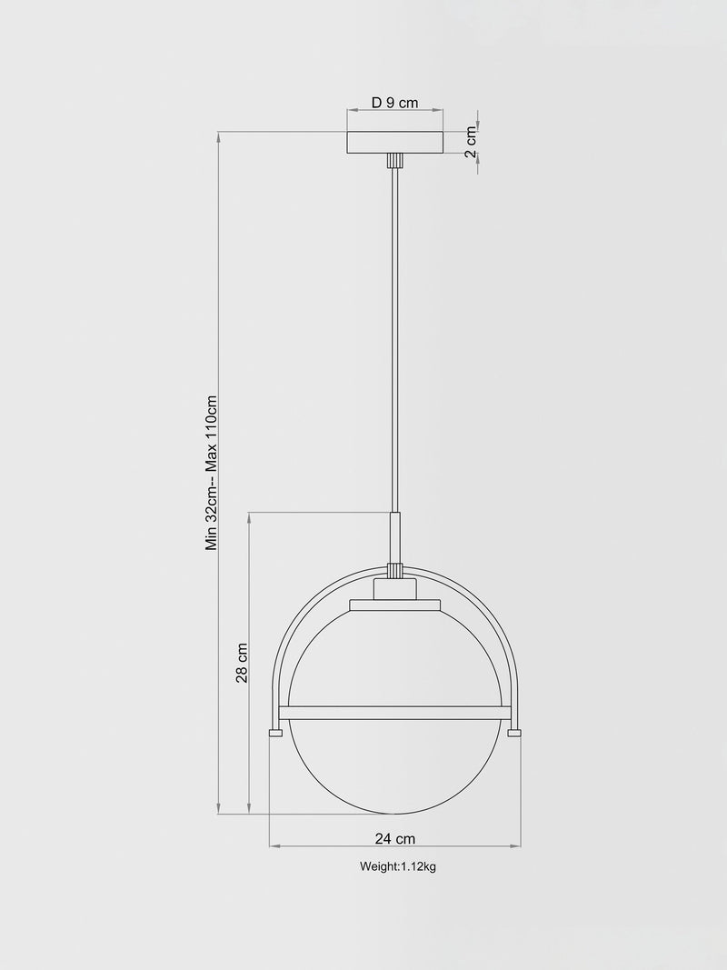 John Lewis Contour pendant ceiling light smoke shade, UK version