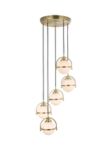 John Lewis John Lewis Contour 5 Pendant Cluster Ceiling Light, Matt Antique Brass- Buy online at McGrocer