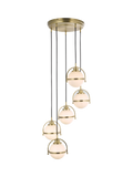 John Lewis Contour 5 pendant cluster ceiling light matt antique brass - British product