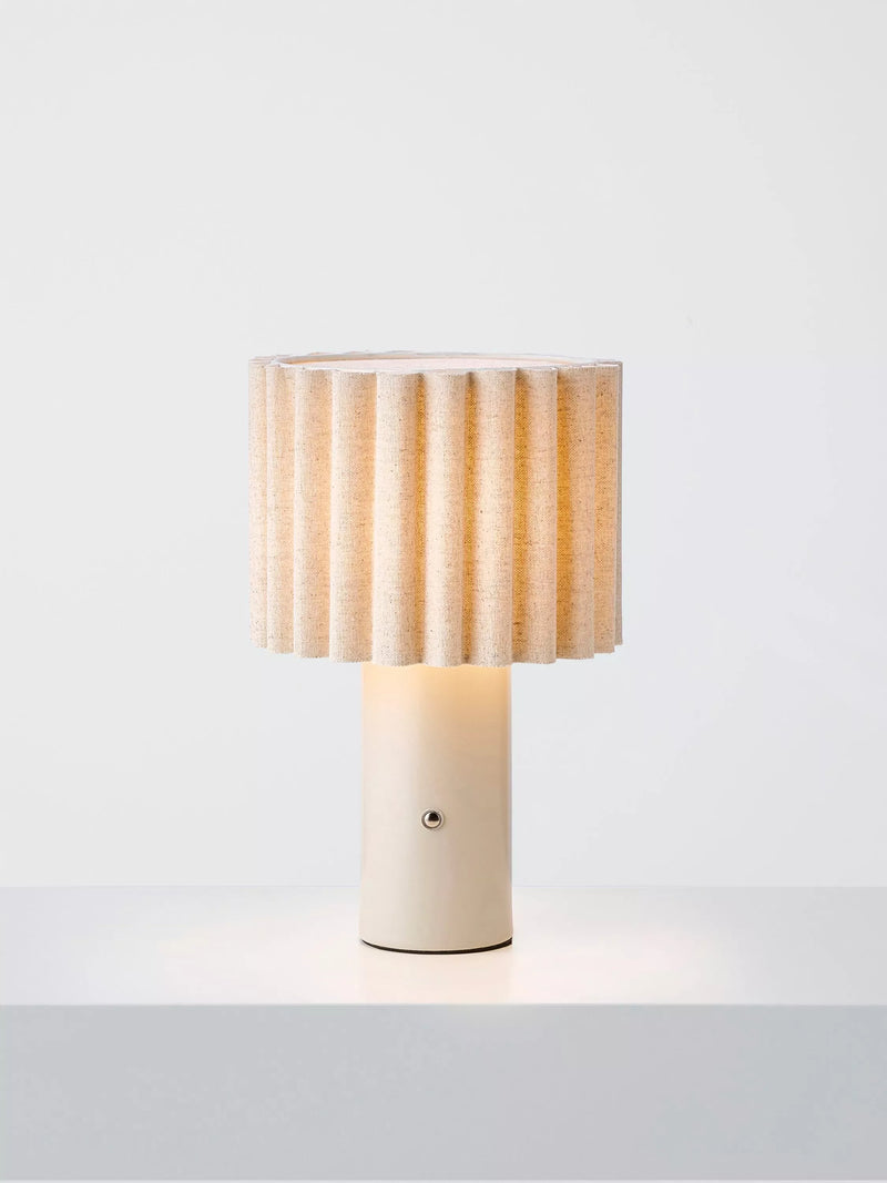 John Lewis Modern Scallop rechargeable table lamp Matt Greige - British product