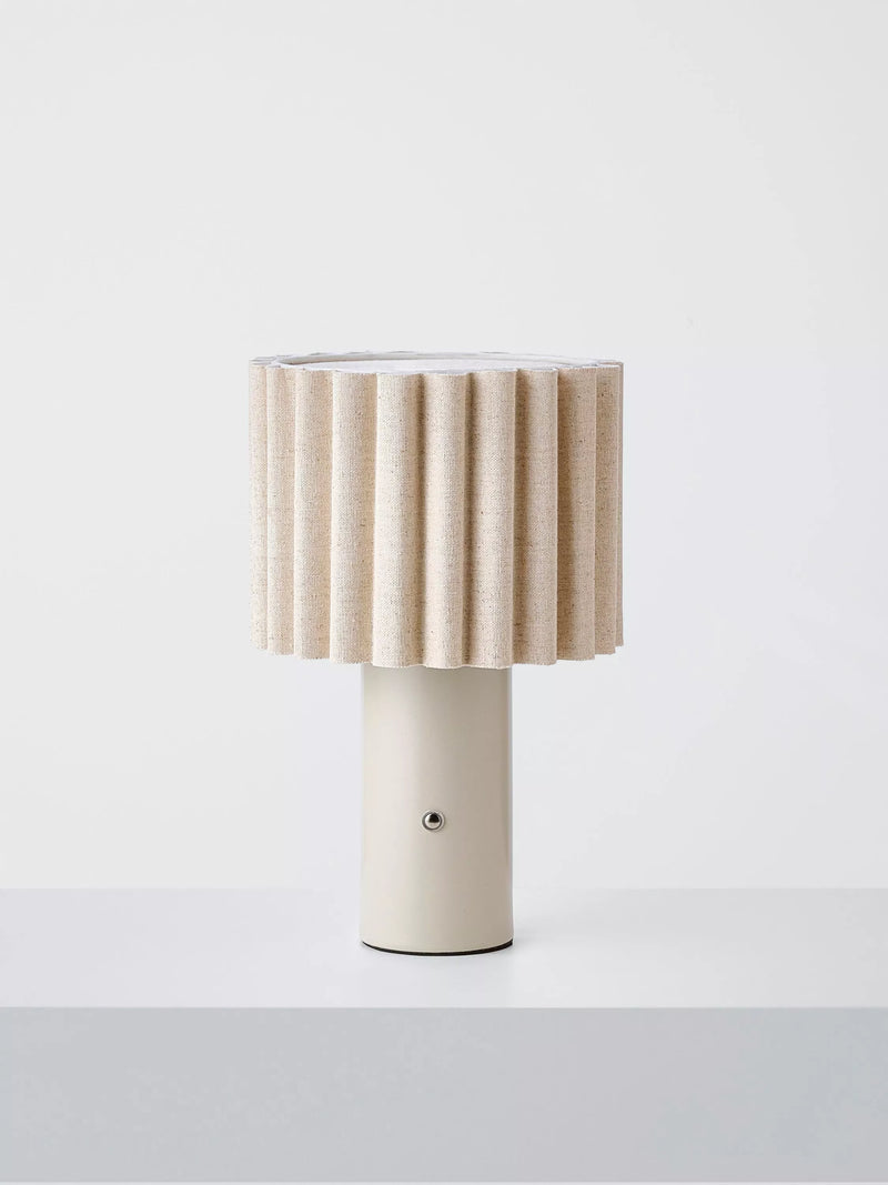 John Lewis Modern Scallop rechargeable table lamp Matt Greige - British product