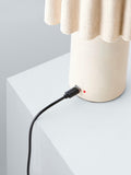 John Lewis Modern Scallop rechargeable table lamp Matt Greige - British product