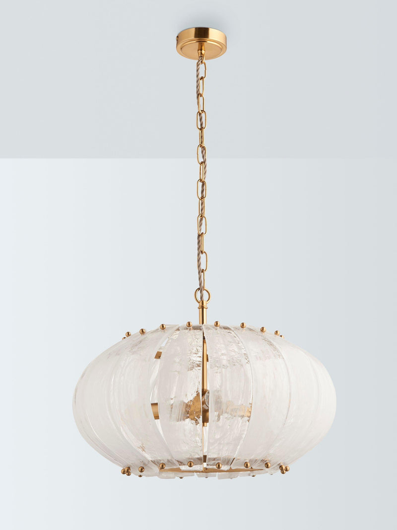 John Lewis Jardin glass pendant light brass adjustable drop, imported from the UK