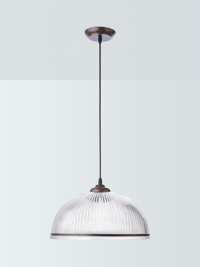 John Lewis Tristan ribbed glass pendant ceiling light bronze, imported from the UK