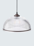 John Lewis Tristan ribbed glass pendant ceiling light bronze, imported from the UK