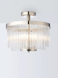 John Lewis Lexton 3 Arm Semi Flush Glass Ceiling Light, Brass