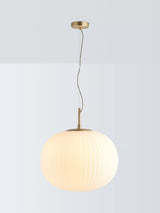John Lewis John Lewis Pleated Glass Globe Ceiling Light, Matt Antique Brass- Buy online at McGrocer