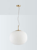 John Lewis pleated glass globe ceiling light antique brass - British product